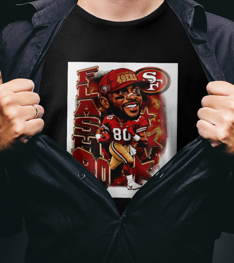 Flash Jerry Rice 80 San Francisco 49ers Caricature SF T-Shirt