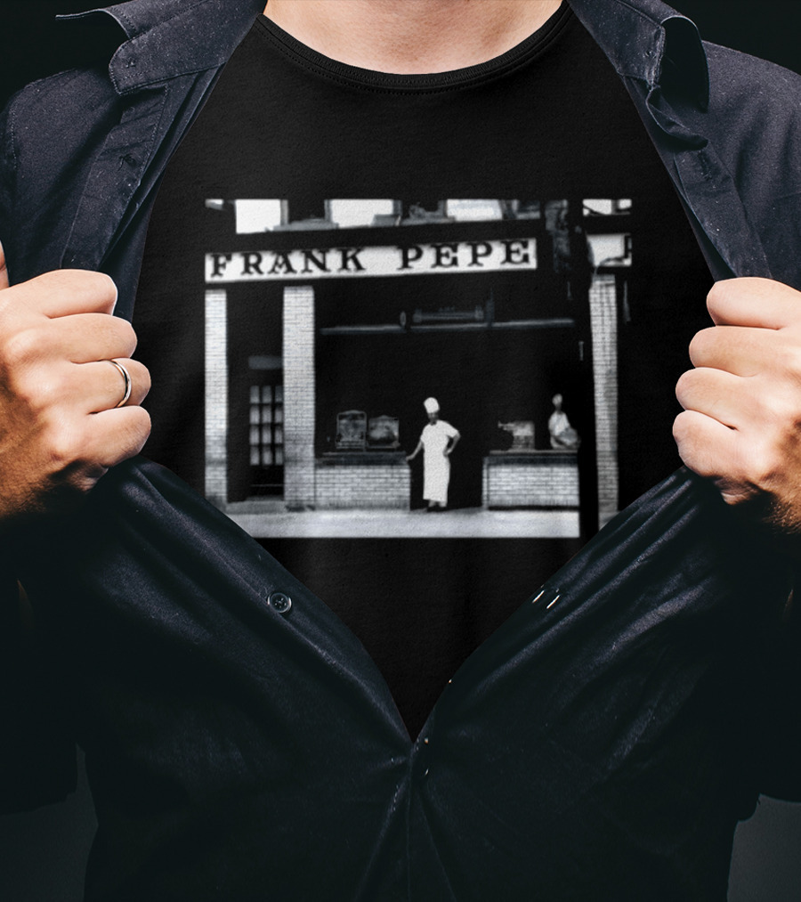 Frank Pepe Pizzeria Napoletana Storefront Scene With Visible Figures T-Shirt