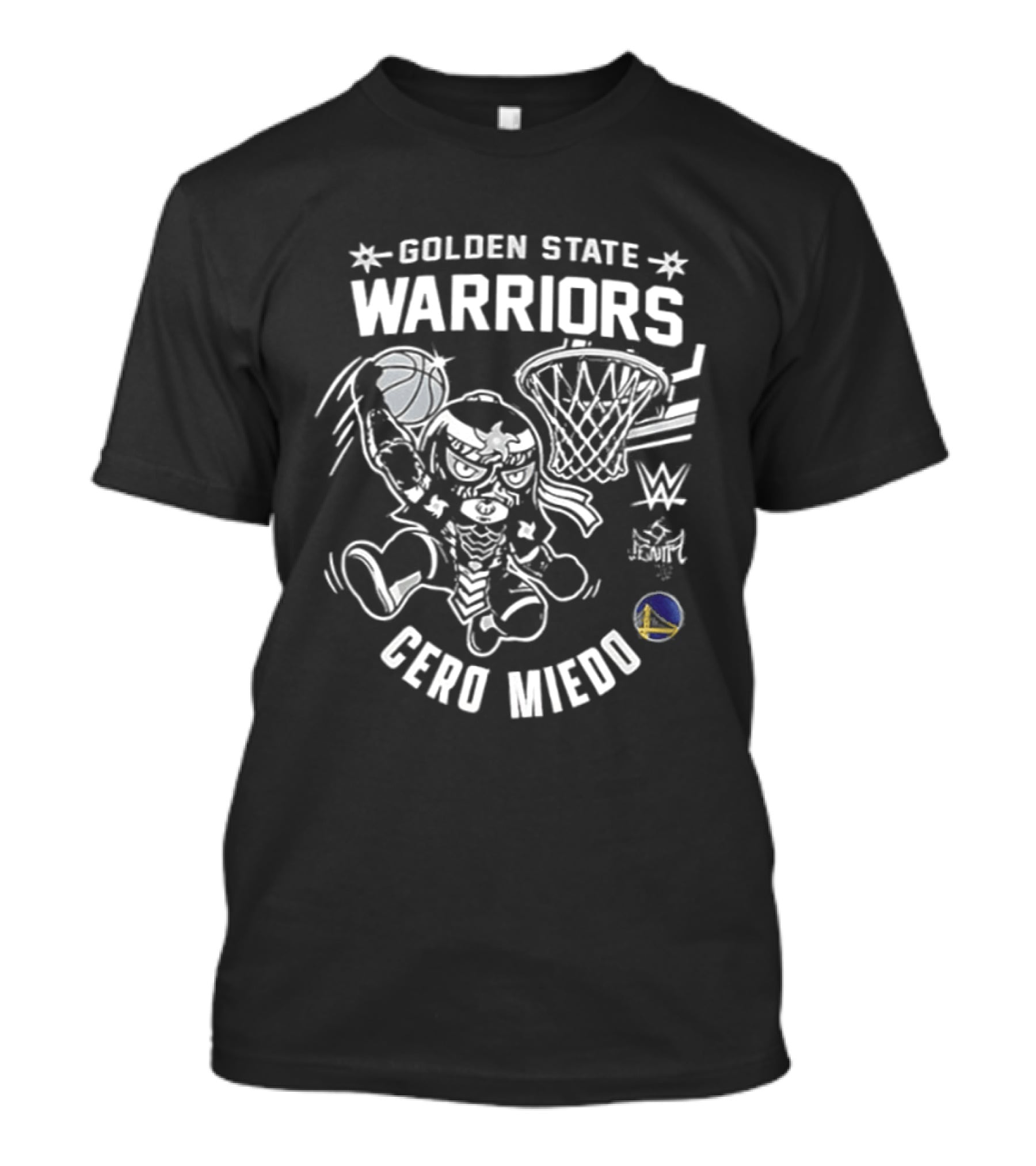 Golden State Warriors Cero Miedo WWE Basketball Collaboration T-Shirt