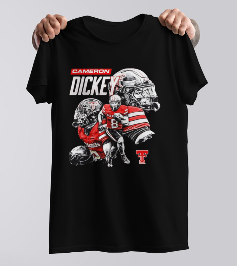 Cameron Dickey Texas Tech Red Raiders NCAA Football Player Collage T-Shirt