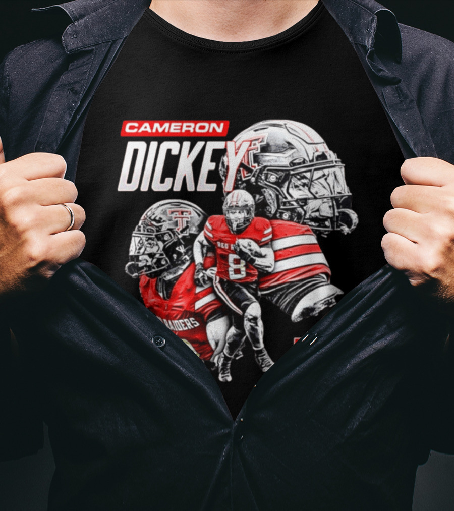 Cameron Dickey Texas Tech Red Raiders NCAA Football Player Collage T-Shirt