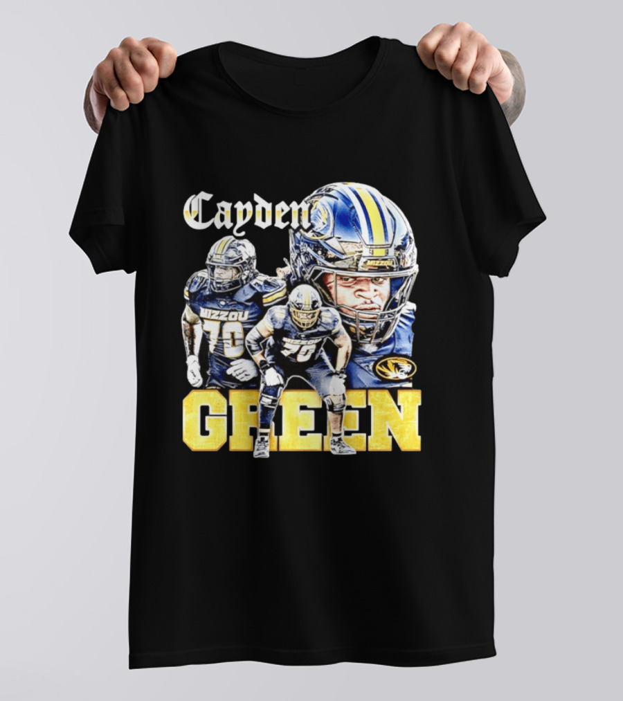 Cayden Green Mizzou 70 Missouri Tigers NCAA Football T-Shirt