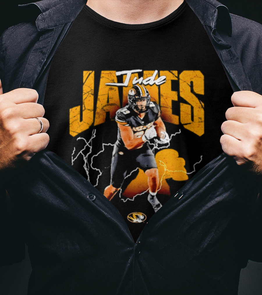 Jude James Missouri Tigers Football NCAA Lightning Strikes T-Shirt