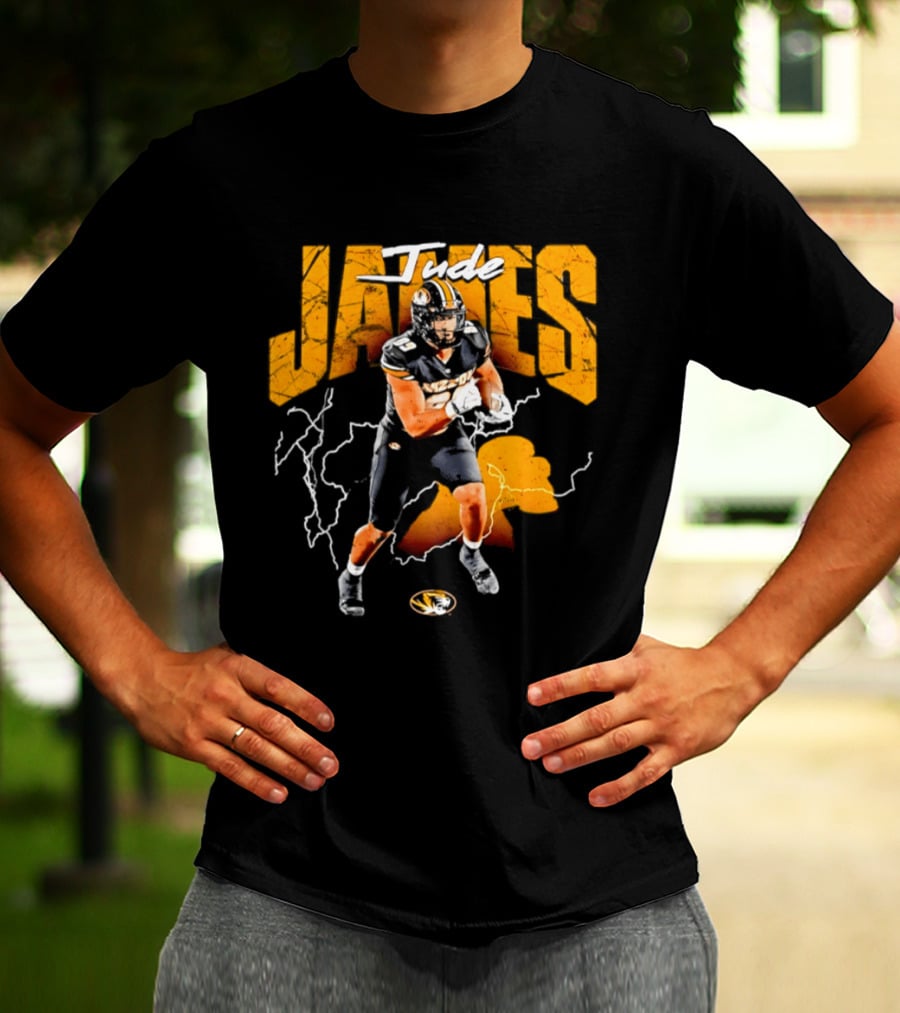 Jude James Missouri Tigers Football NCAA Lightning Strikes T-Shirt