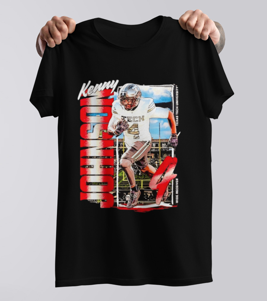 Kenny Johnson Texas Tech Red Raiders Wide Receiver Football NCAA Cards Stadium T-Shirt