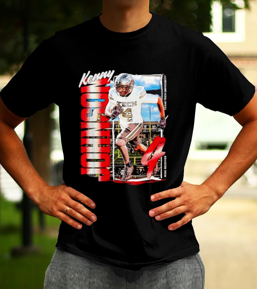 Kenny Johnson Texas Tech Red Raiders Wide Receiver Football NCAA Cards Stadium T-Shirt