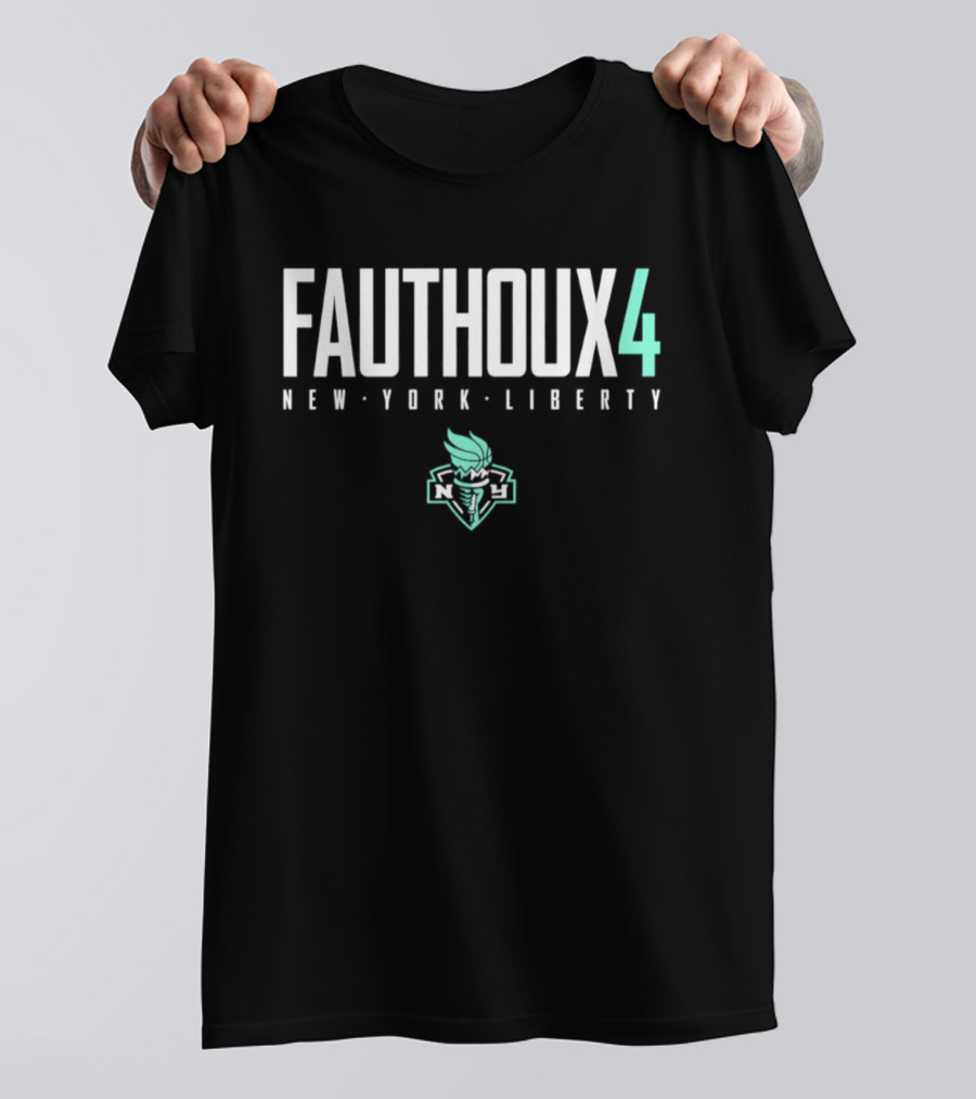 New York Liberty Marine Fauthoux 4 WNBA Team Player Name And Number T-Shirt