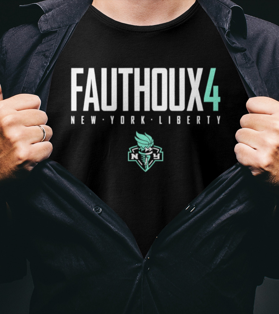 New York Liberty Marine Fauthoux 4 WNBA Team Player Name And Number T-Shirt