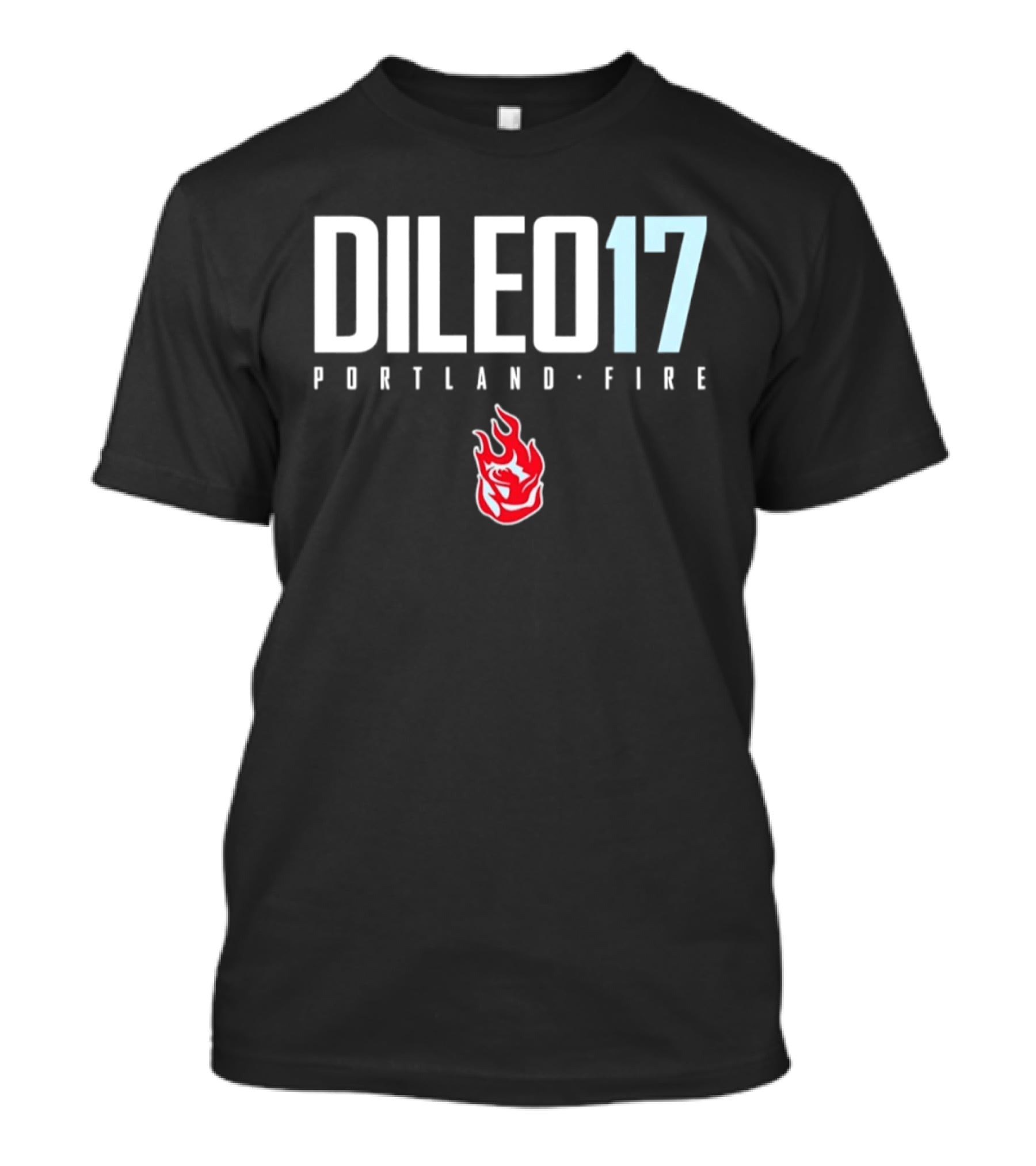 Dileo 17 Portland Fire WNBA Number Logo Red Flame T-Shirt