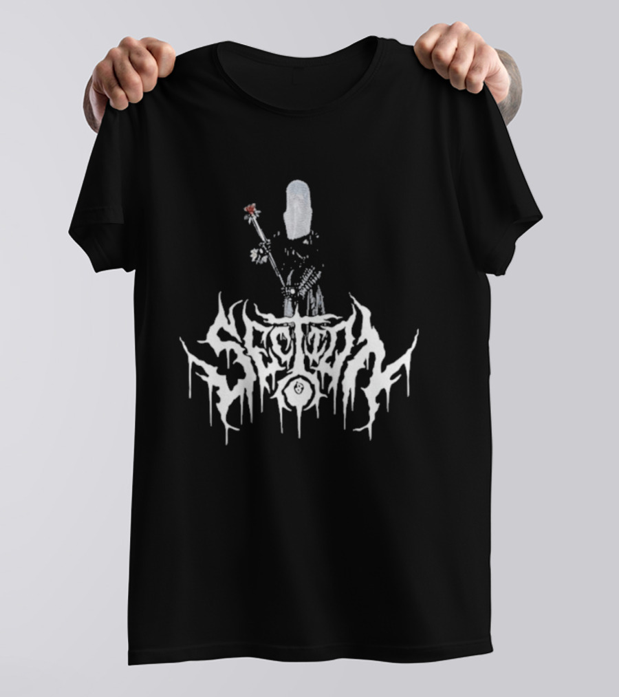 Section 8 Store Knight's Flail Dripping Text And Armor T-Shirt
