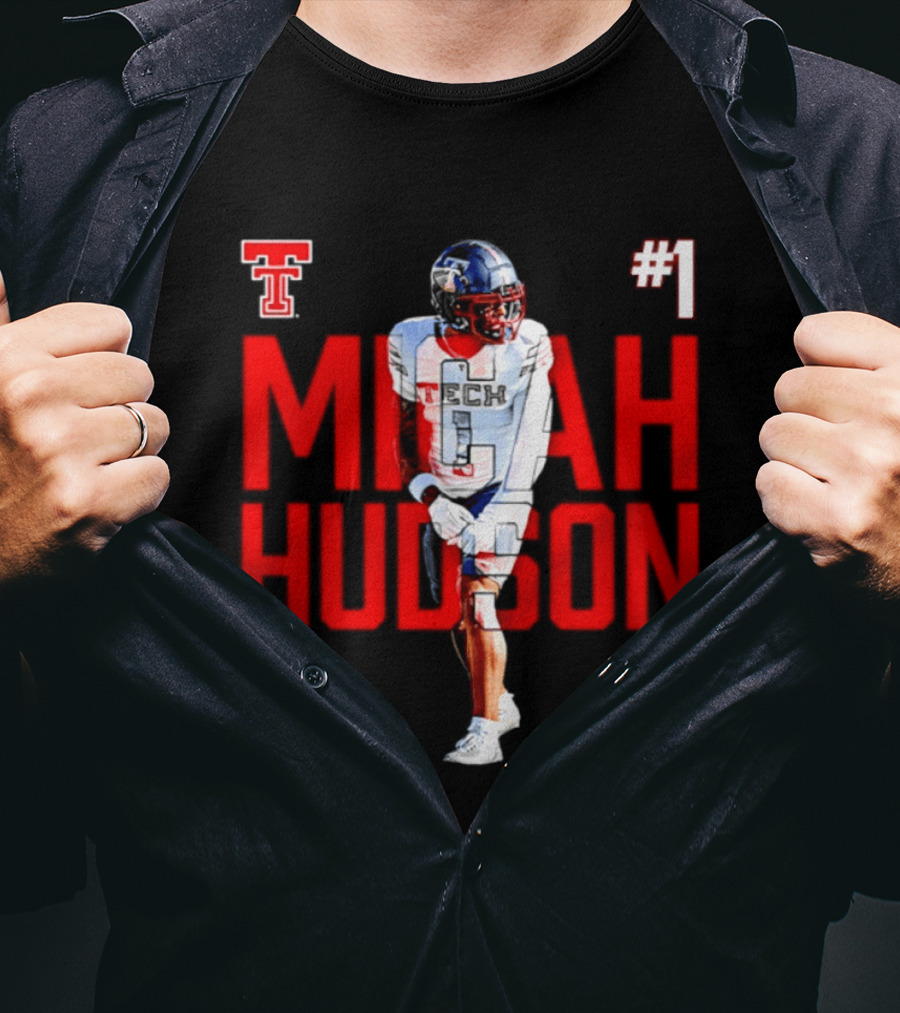 Micah Hudson Texas Tech Red Raiders Football NCAA Player Number 1 T-Shirt
