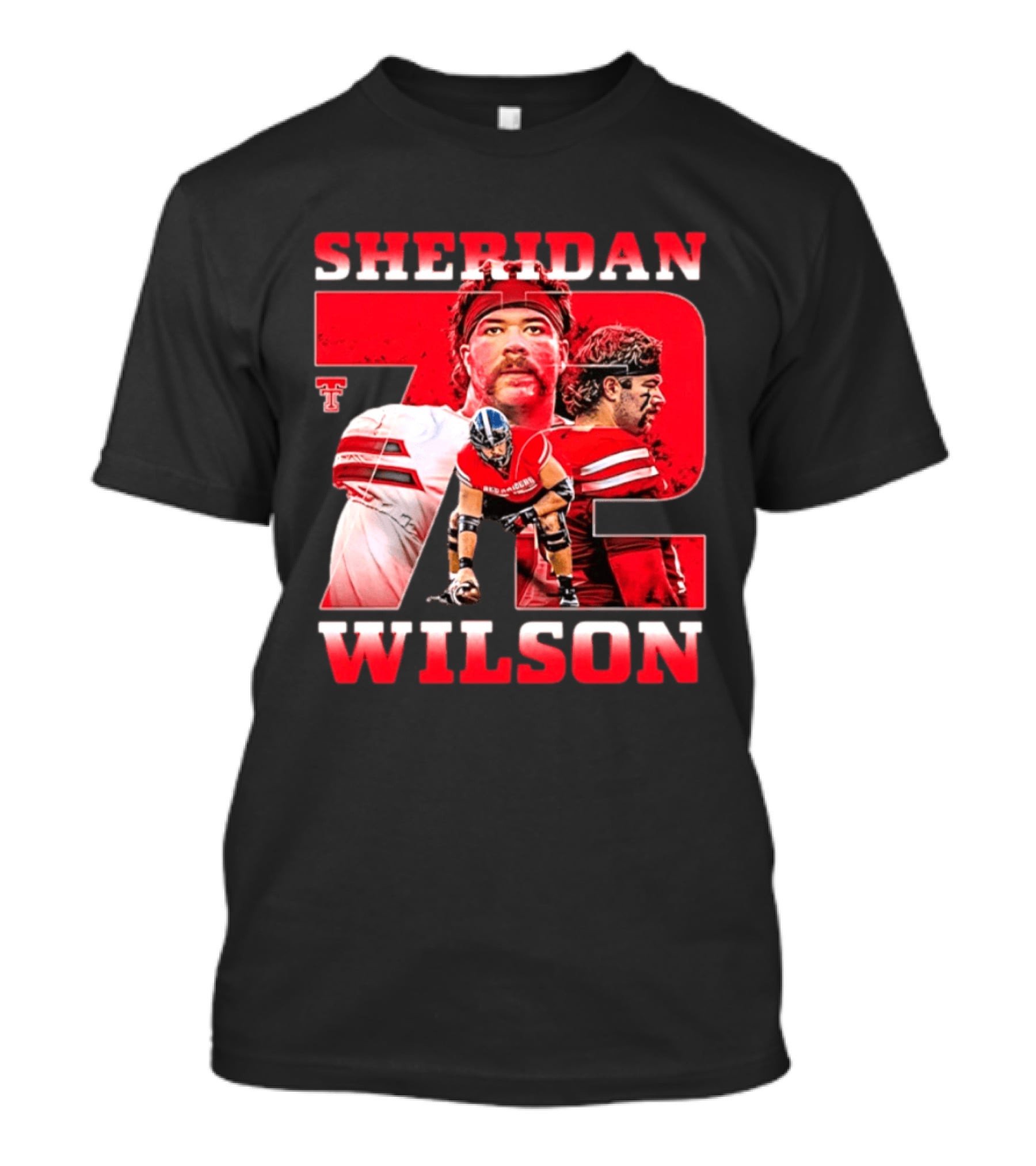 Sheridan Wilson 72 Texas Tech Red Raiders Football NCAA T-Shirt