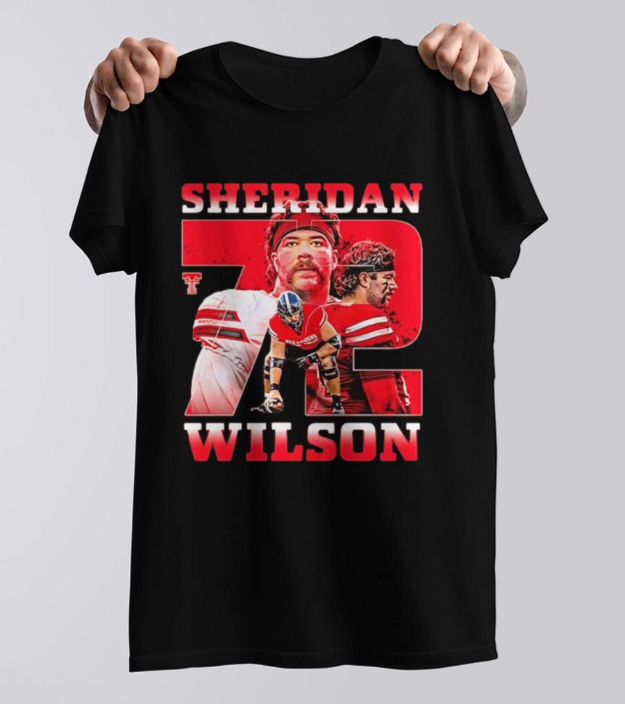 Sheridan Wilson 72 Texas Tech Red Raiders Football NCAA T-Shirt