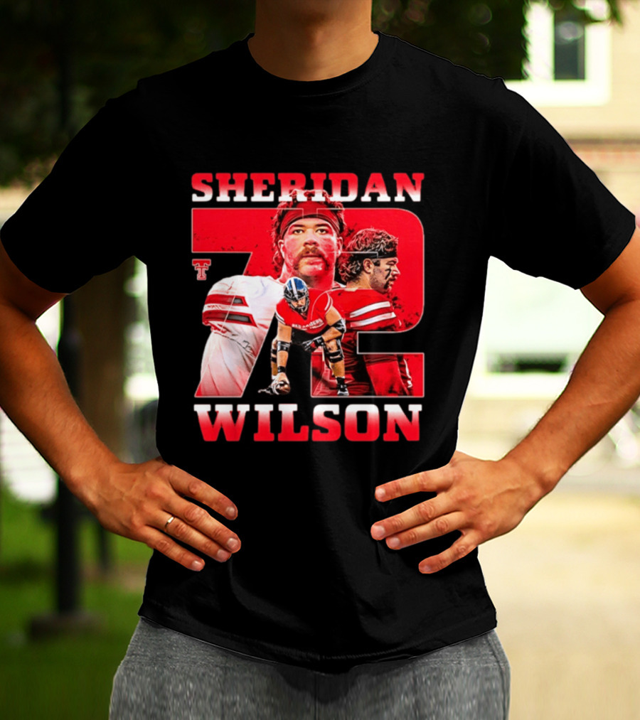 Sheridan Wilson 72 Texas Tech Red Raiders Football NCAA T-Shirt