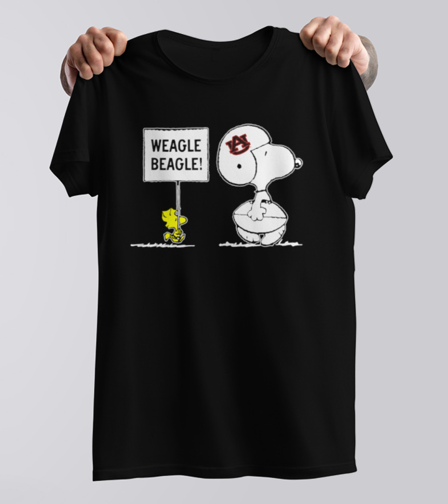 Snoopy Woodstock Auburn Tigers Weagle Beagle Football T-Shirt