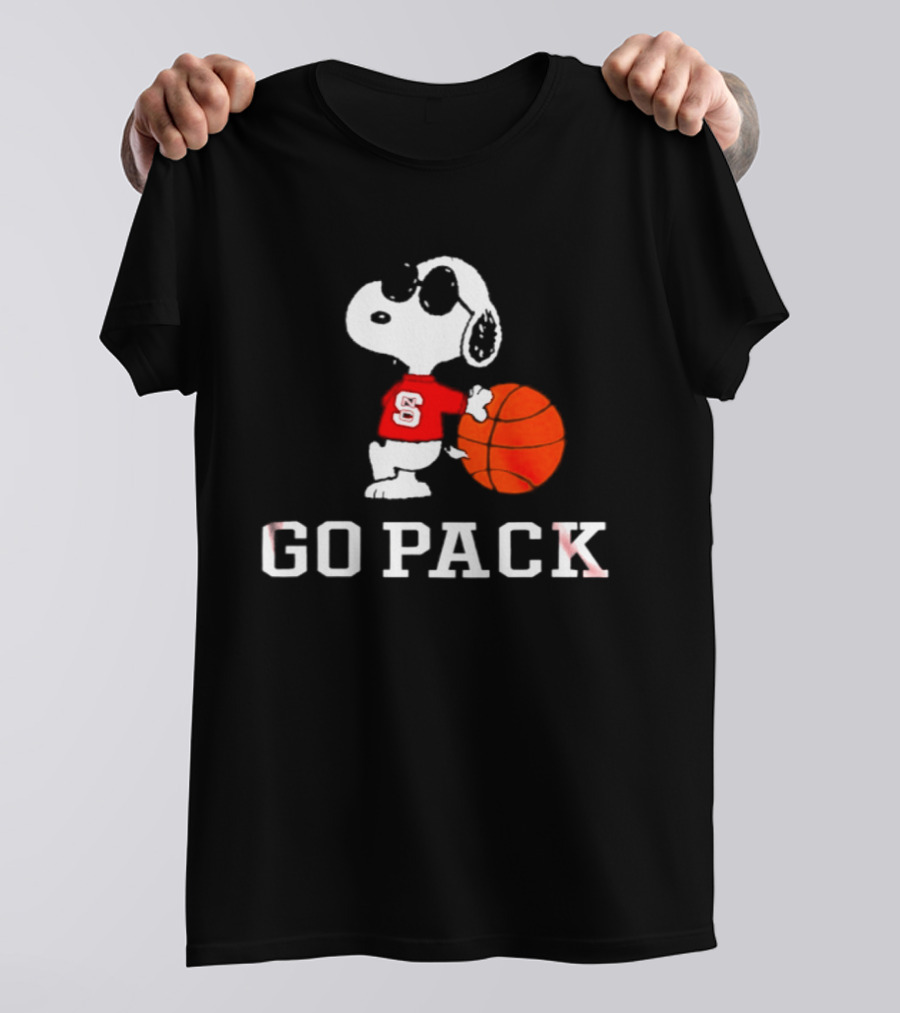 Snoopy NC State Wolfpack Basketball Go Pack T-Shirt