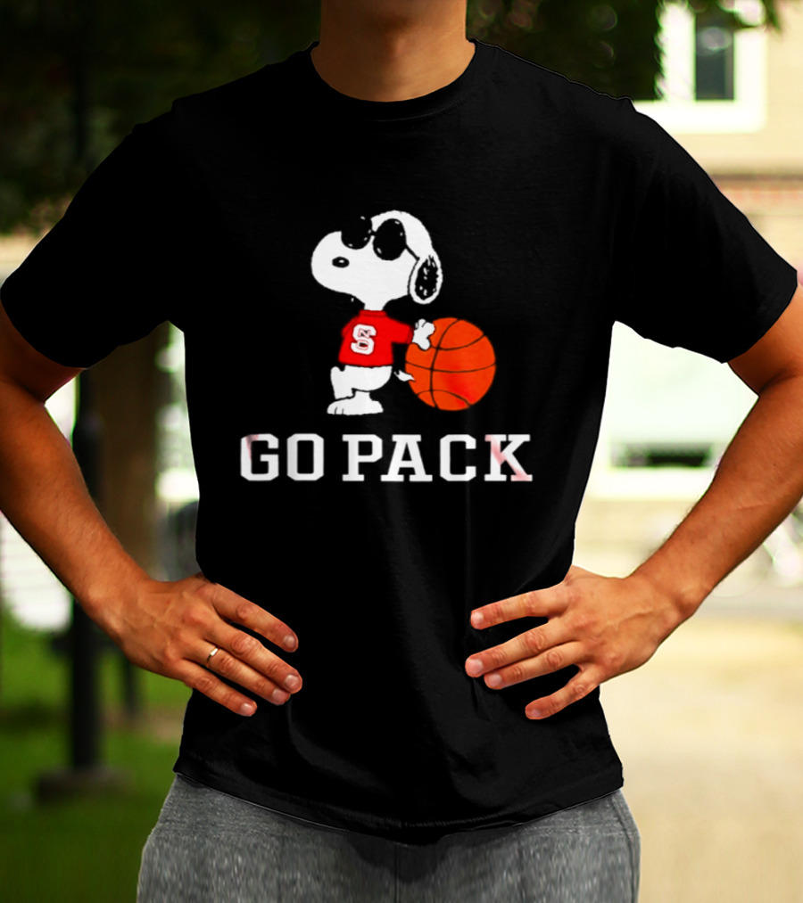 Snoopy NC State Wolfpack Basketball Go Pack T-Shirt