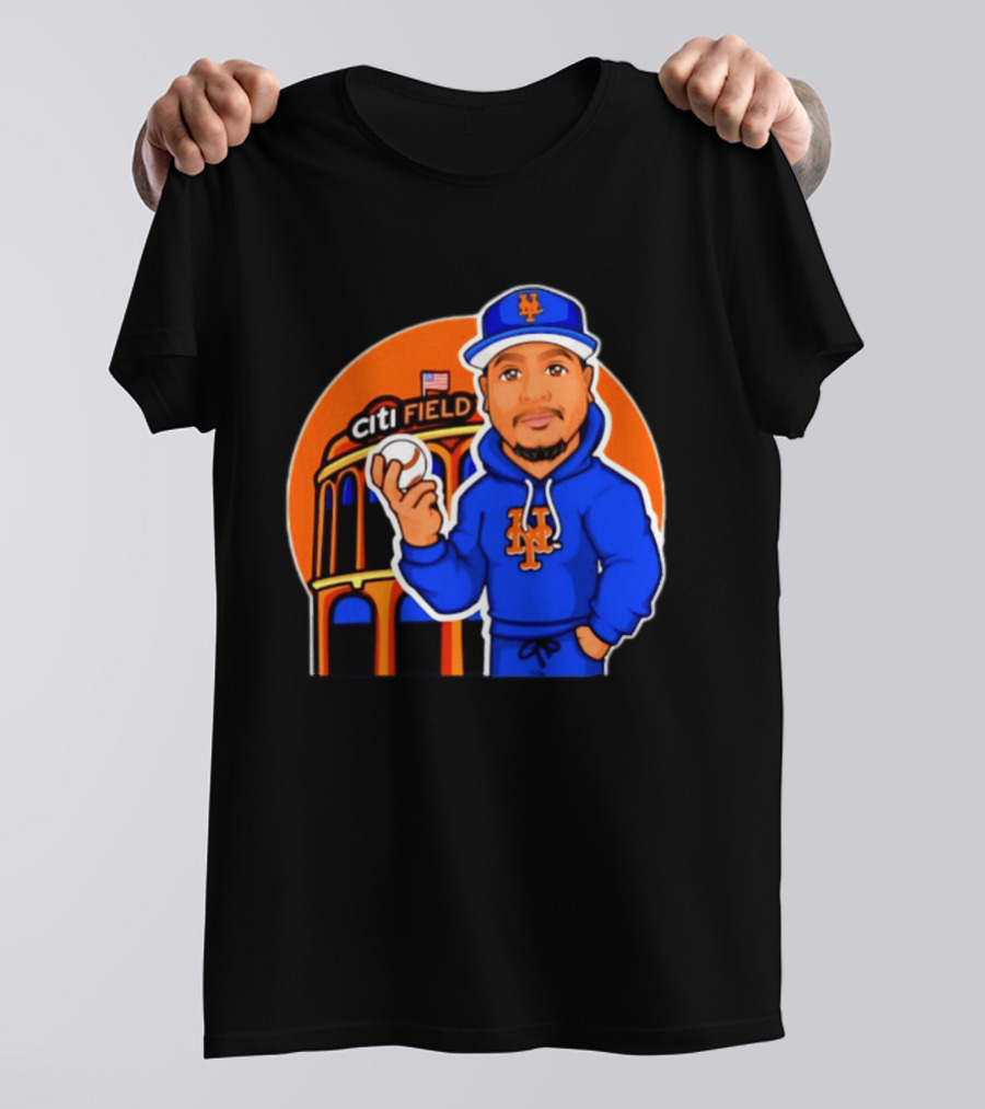 New York Mets Citi Field Baseball Player Caricature T-Shirt