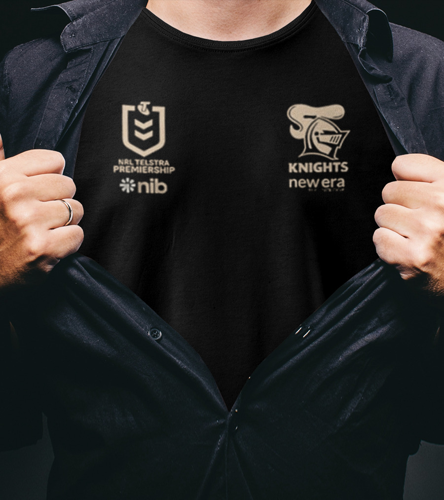 Newcastle Knights NRL 2026 Telstra Premiership Grand Final Signatures Knights New Era Nib T-Shirt