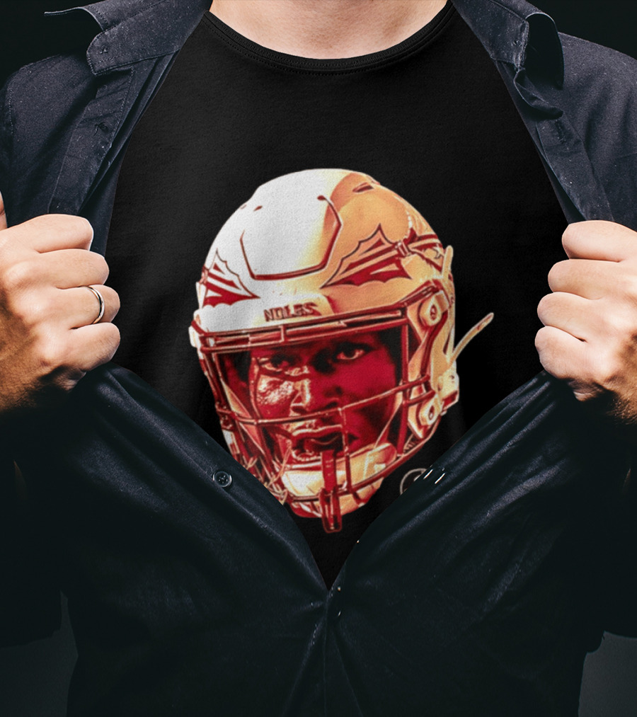 Ousmane Kromah #32 Florida State Seminoles NCAA Football Helmet Noles Game Face T-Shirt