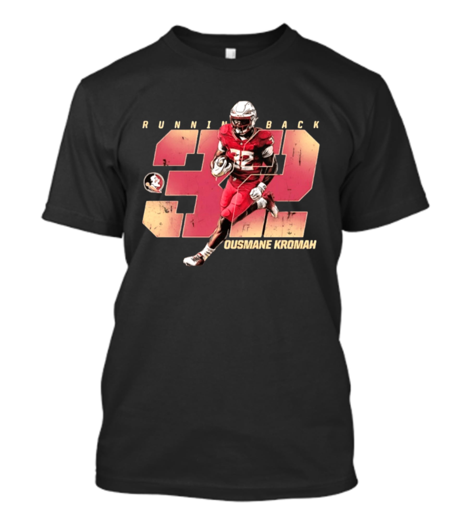 Florida State Seminoles Running Back Ousmane Kromah No 32 Football T-Shirt
