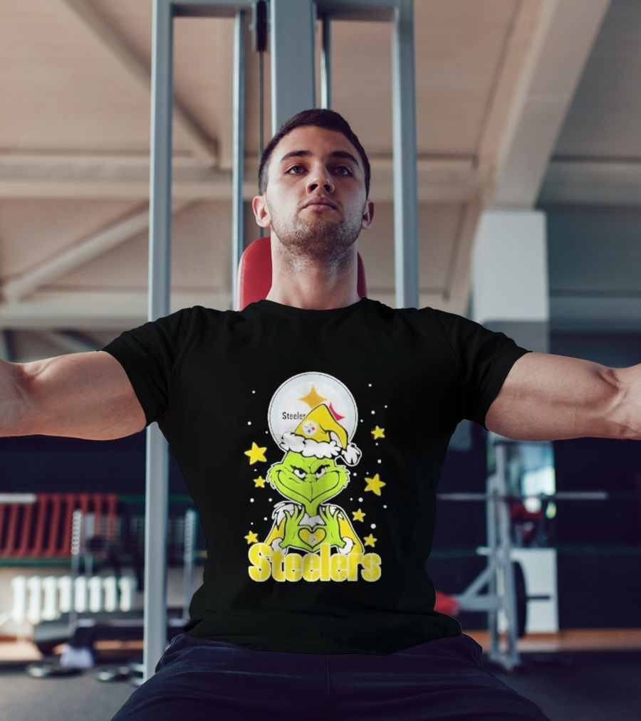Pittsburgh Steelers Grinch Christmas Love Hands 2026 Football T-Shirt