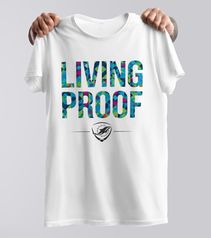 Dolphins Living Proof Crucial Catch Multicolor T-Shirt