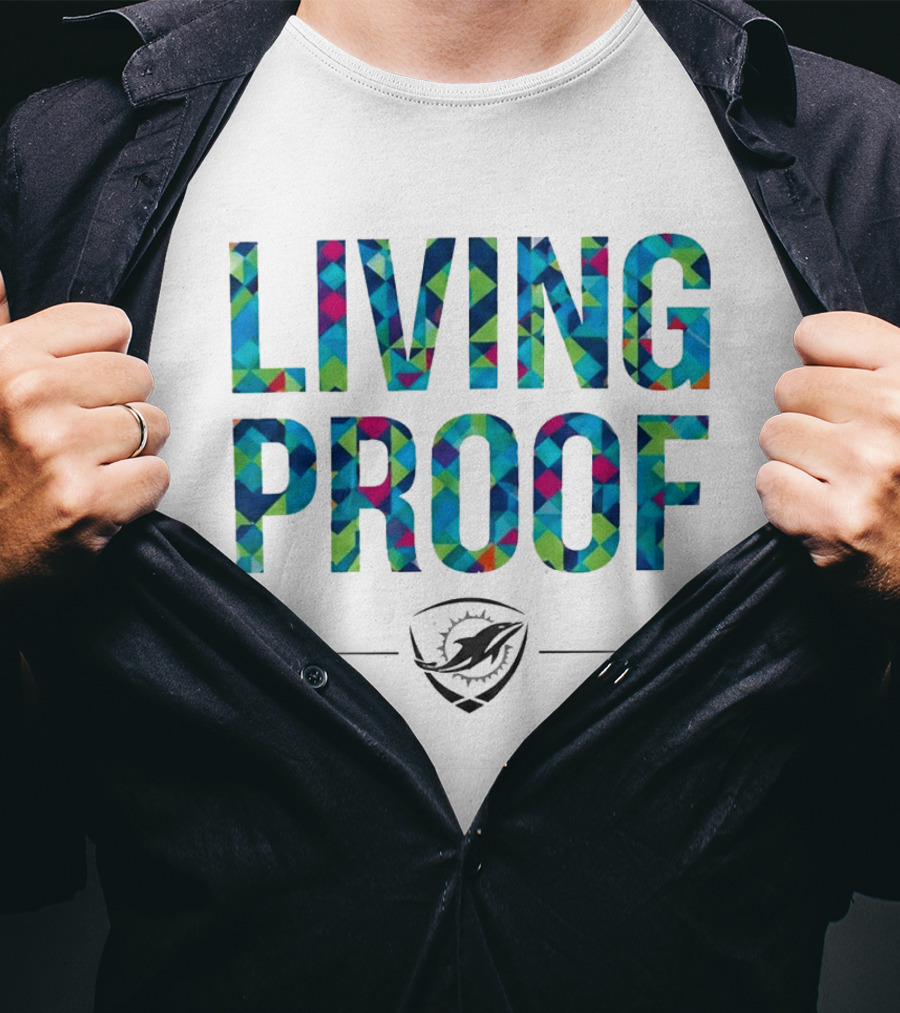 Dolphins Living Proof Crucial Catch Multicolor T-Shirt