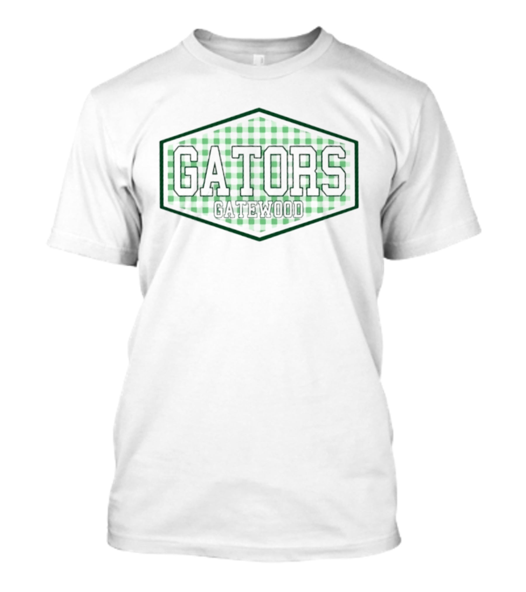Gatewood Gators Green Gingham Checkered T-Shirt