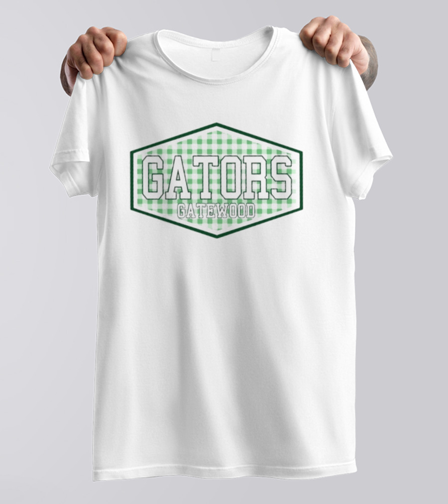 Gatewood Gators Green Gingham Checkered T-Shirt