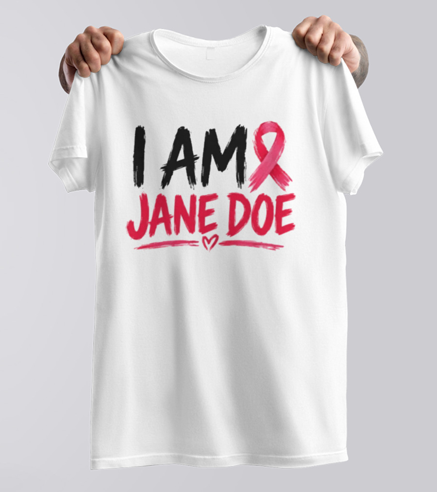 I Am Jane Doe Pink Ribbon Heart Awareness T-Shirt
