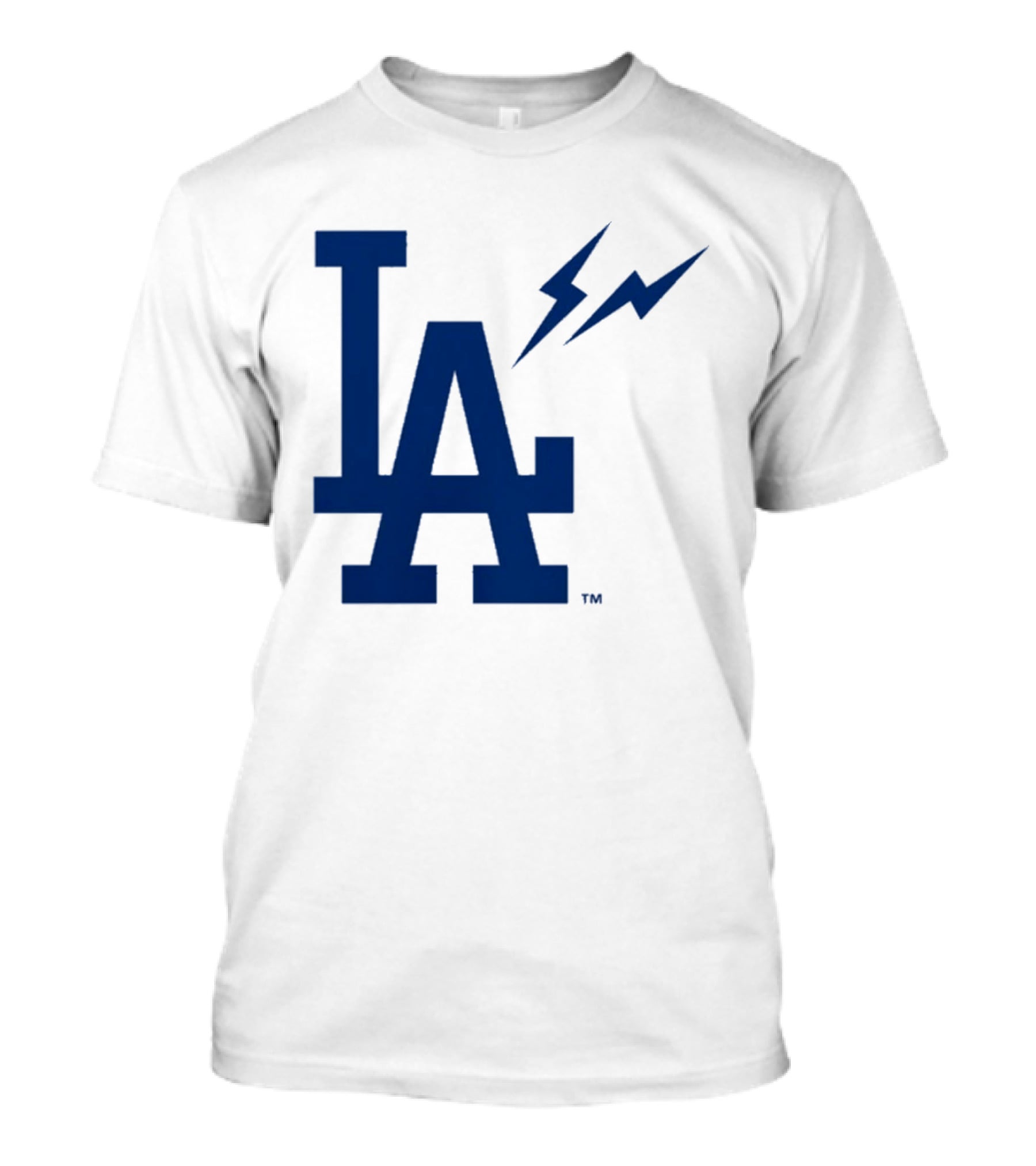 Los Angeles Dodgers Fragment Collaboration LA Thunder Lightning Bolt T-Shirt