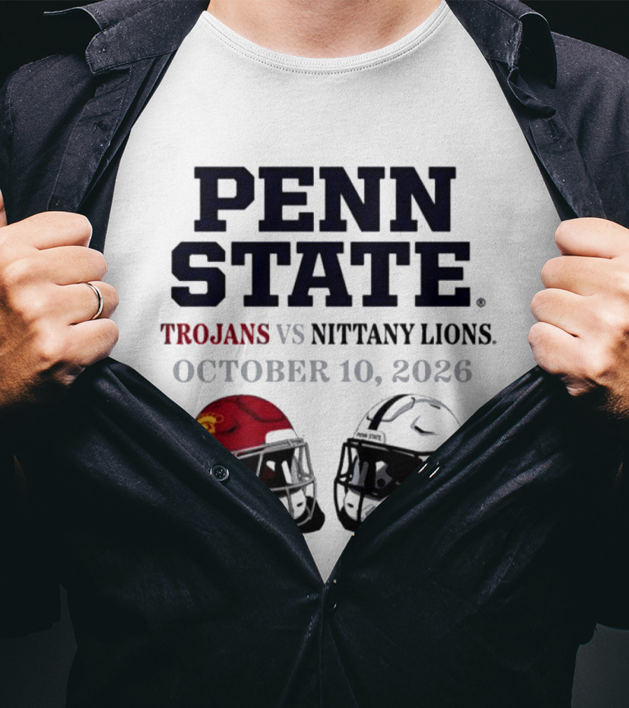 Penn State Vs USC Trojans Nittany Lions October 10 2026 Football Helmets T-Shirt