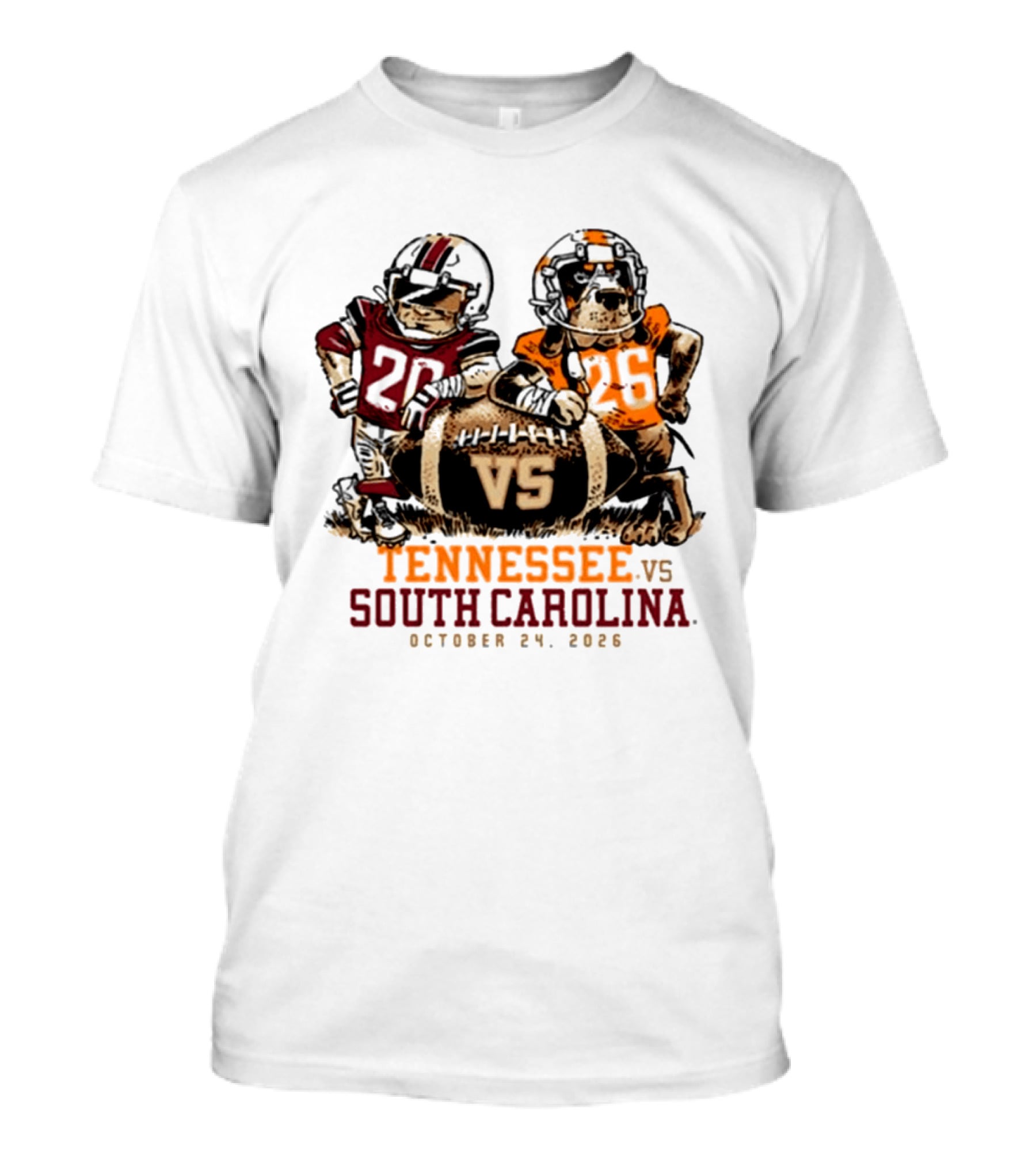 Tennessee Vs South Carolina Football October 24 2026 T-Shirt