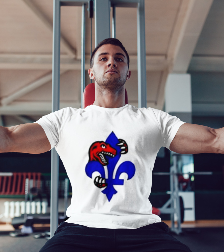 Toronto Raptors Vs Miami Heat Ville De Quebec 2026 Two Sided Fleur De Lis Raptors Claw T-Shirt
