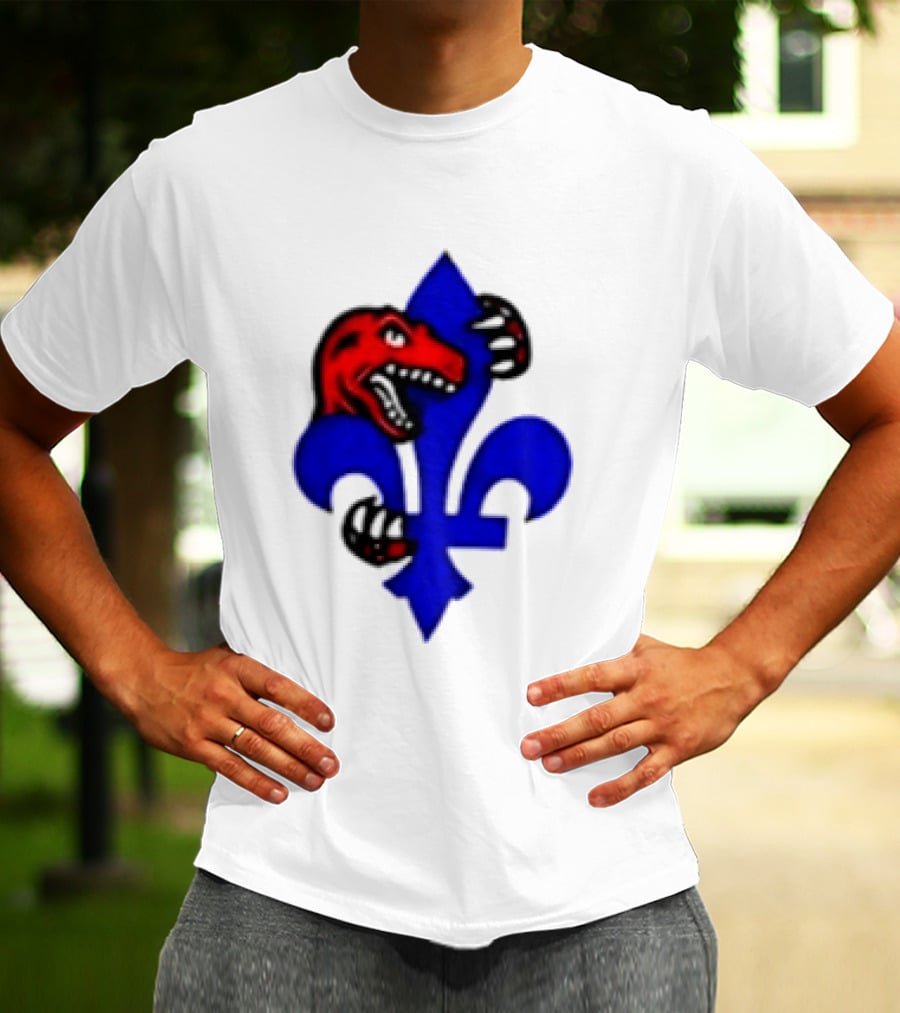 Toronto Raptors Vs Miami Heat Ville De Quebec 2026 Two Sided Fleur De Lis Raptors Claw T-Shirt