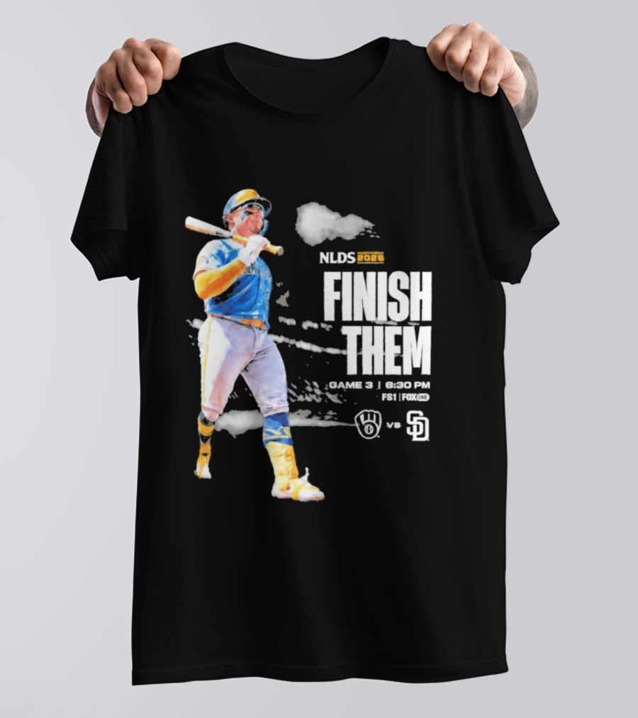 NLDS 2026 Finish Them Game 5 Brewers Vs Padres Playoff Showdown T-Shirt