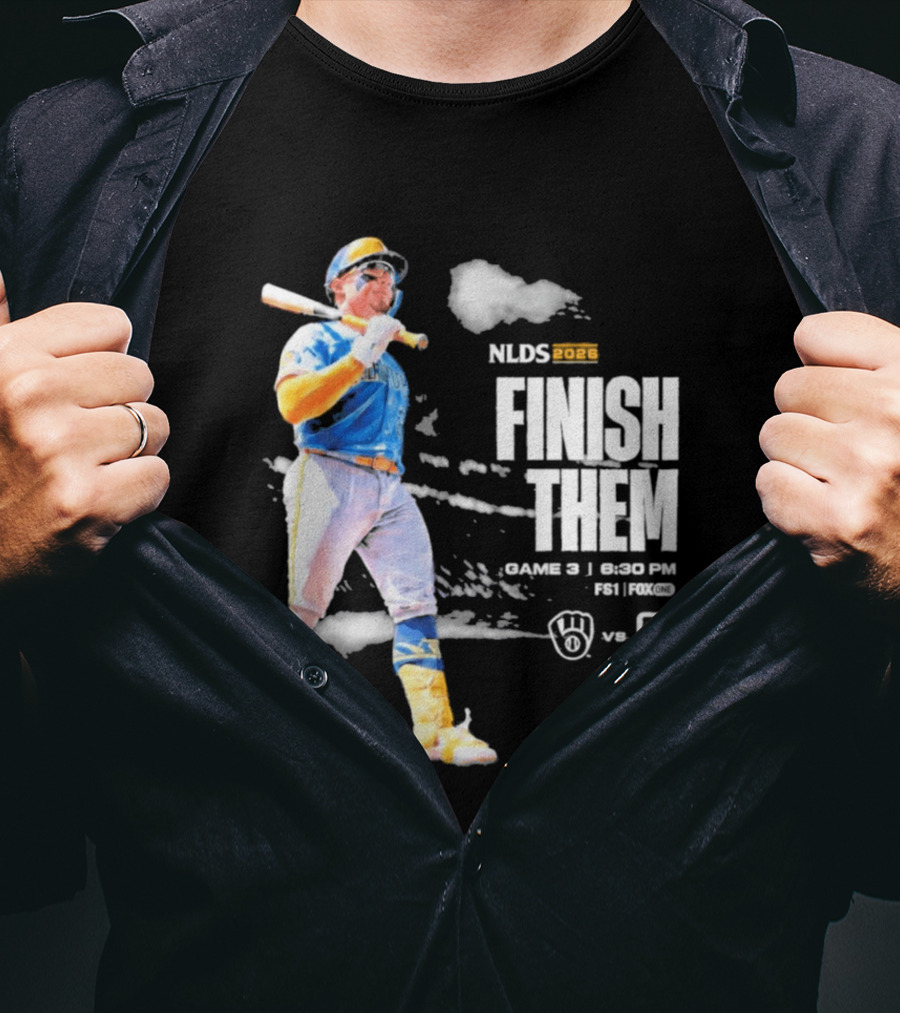 NLDS 2026 Finish Them Game 5 Brewers Vs Padres Playoff Showdown T-Shirt