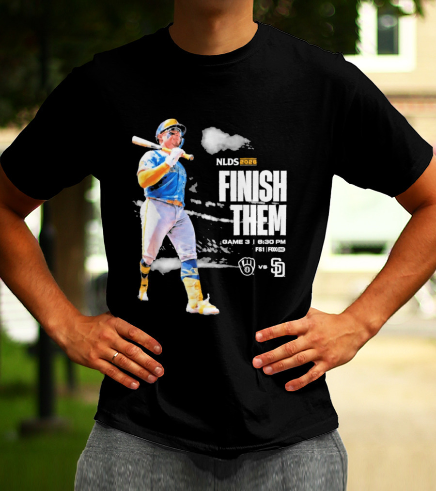 NLDS 2026 Finish Them Game 5 Brewers Vs Padres Playoff Showdown T-Shirt