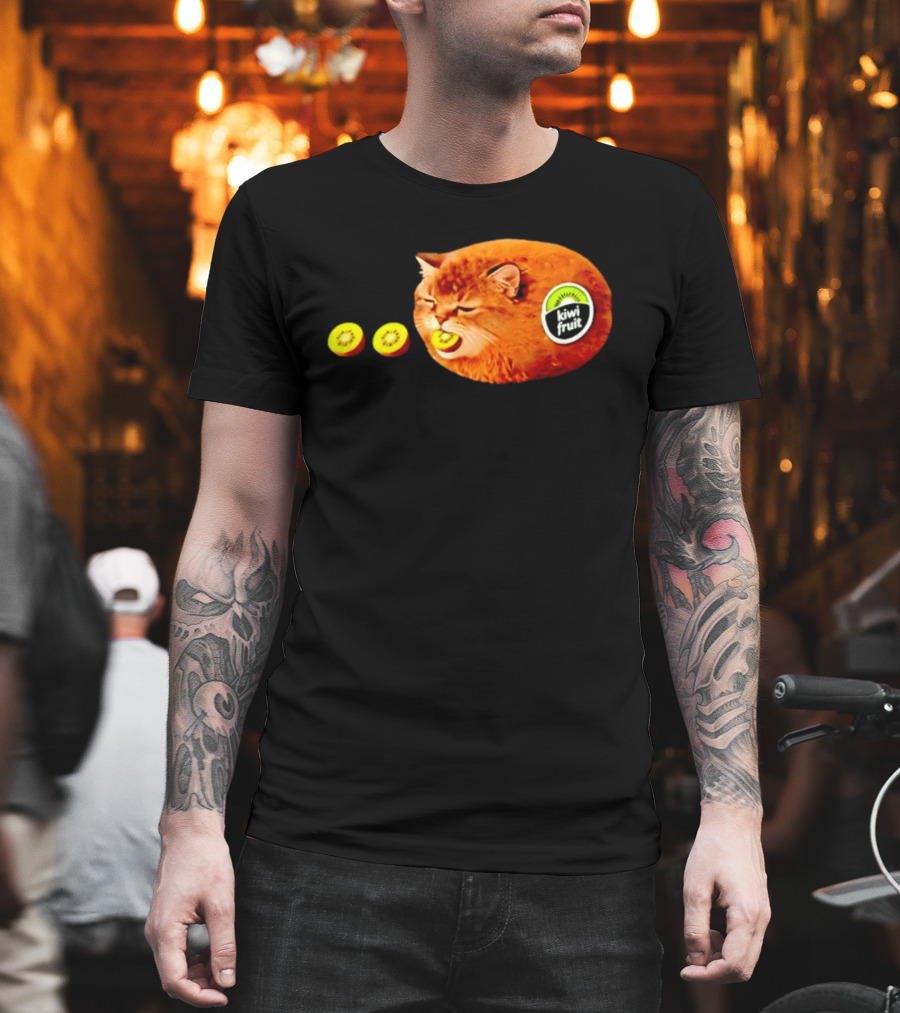 Kiwi Fruit Cat Meme Hilarious Feline Kiwi Hybrid T-Shirt