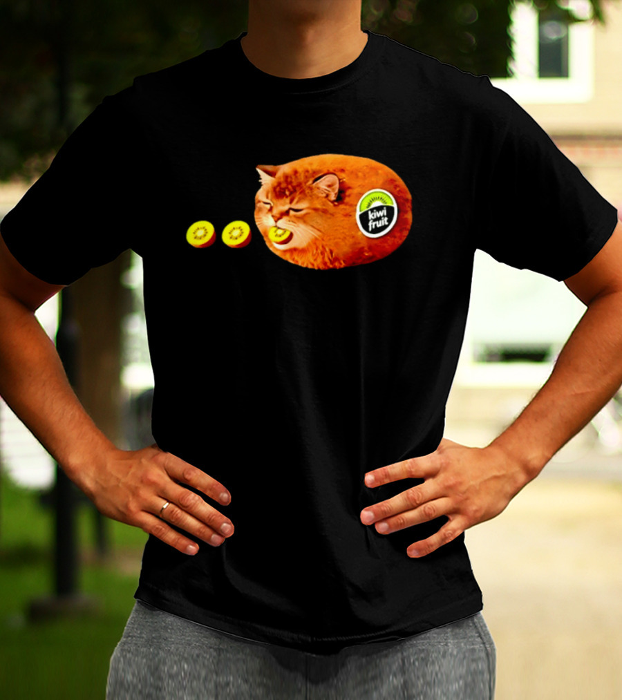 Kiwi Fruit Cat Meme Hilarious Feline Kiwi Hybrid T-Shirt