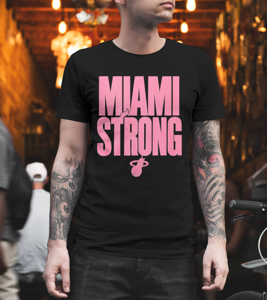 Miami Strong Heat Basketball Pink Court Culture T-Shirt