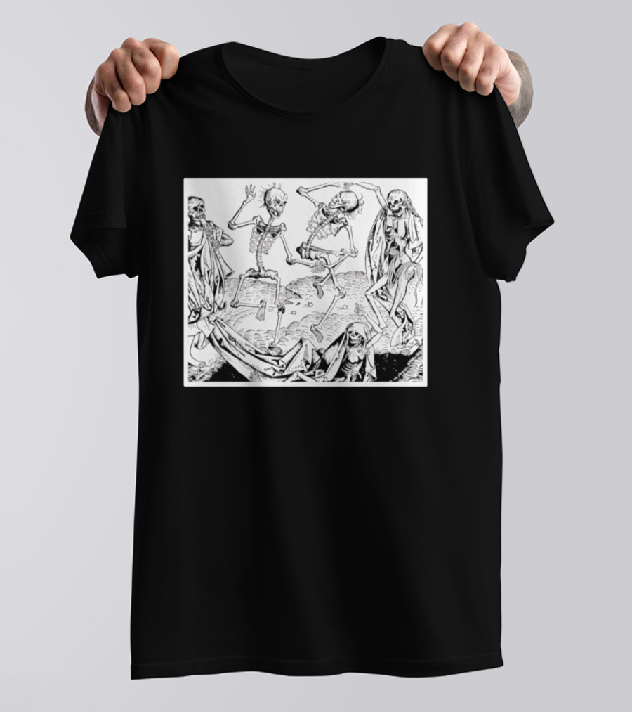 Danse Macabre Skeleton Dance Halloween Medieval T-Shirt