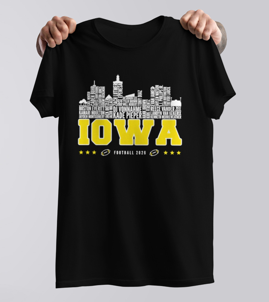 Iowa Football 2020 Skyline Stars Football T-Shirt