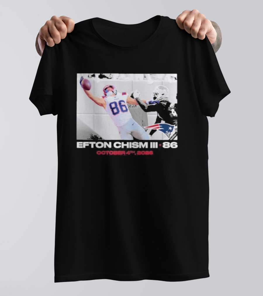 Efton Chism III New England Patriots Week 4 Black Flash Football Highlight T-Shirt
