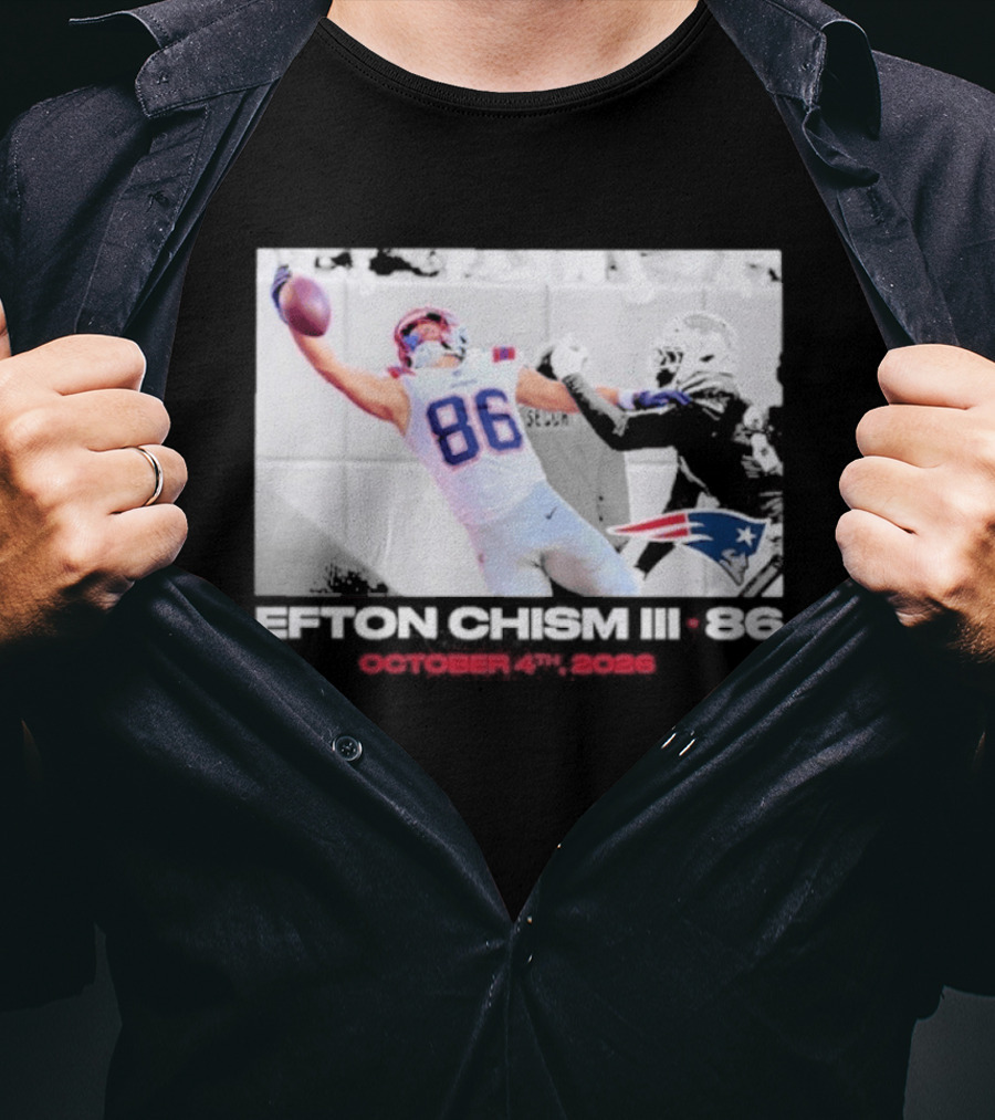Efton Chism III New England Patriots Week 4 Black Flash Football Highlight T-Shirt