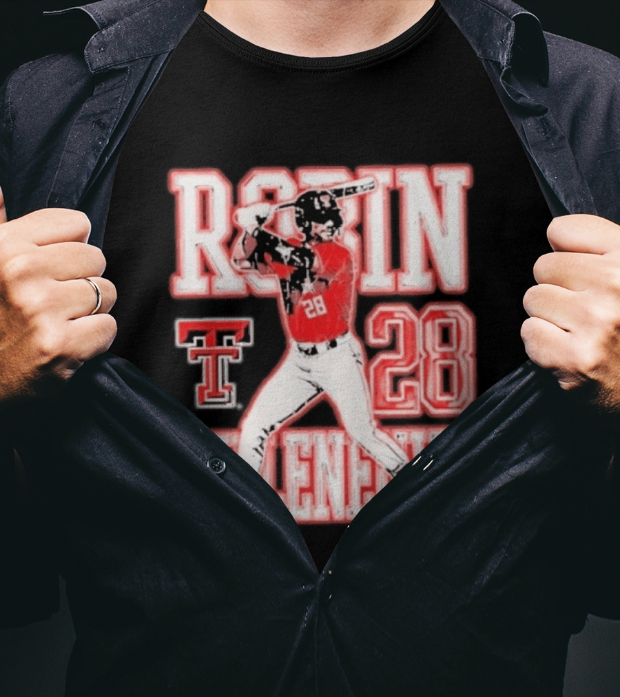Robin Villeneuve Texas Tech Red Raiders 28 Baseball NCAA Swing T-Shirt