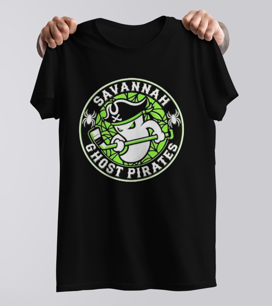 Savannah Ghost Pirates Hockey ECHL Team Green T-Shirt