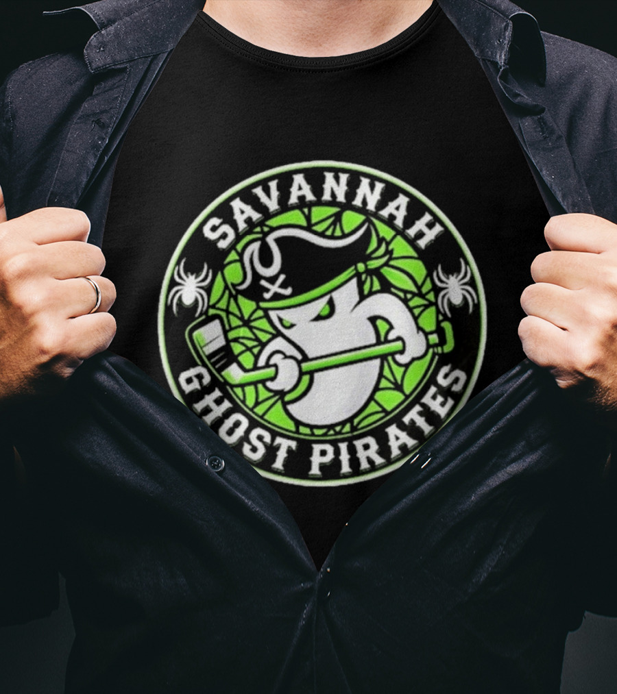 Savannah Ghost Pirates Hockey ECHL Team Green T-Shirt