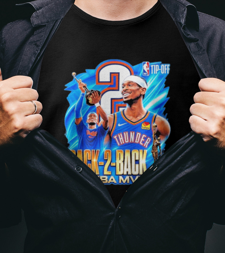 Kia NBA MVP Thunder Back 2 Back Shai Gilgeous Alexander 2026 T-Shirt